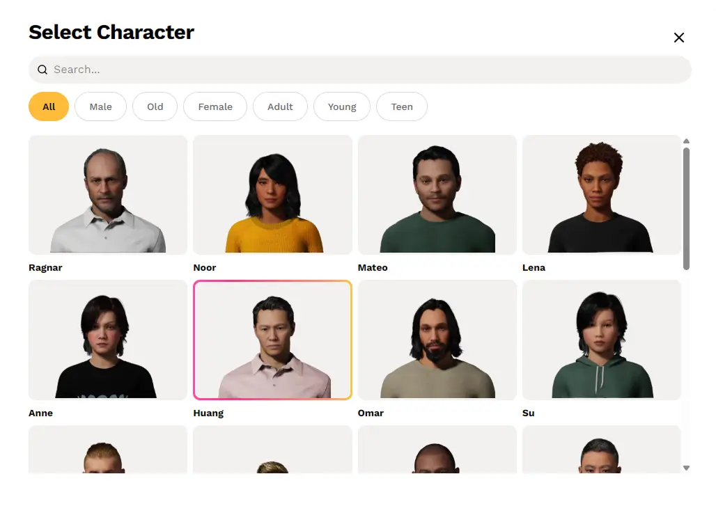 Apprendly AI characters presented like a cast of live actors